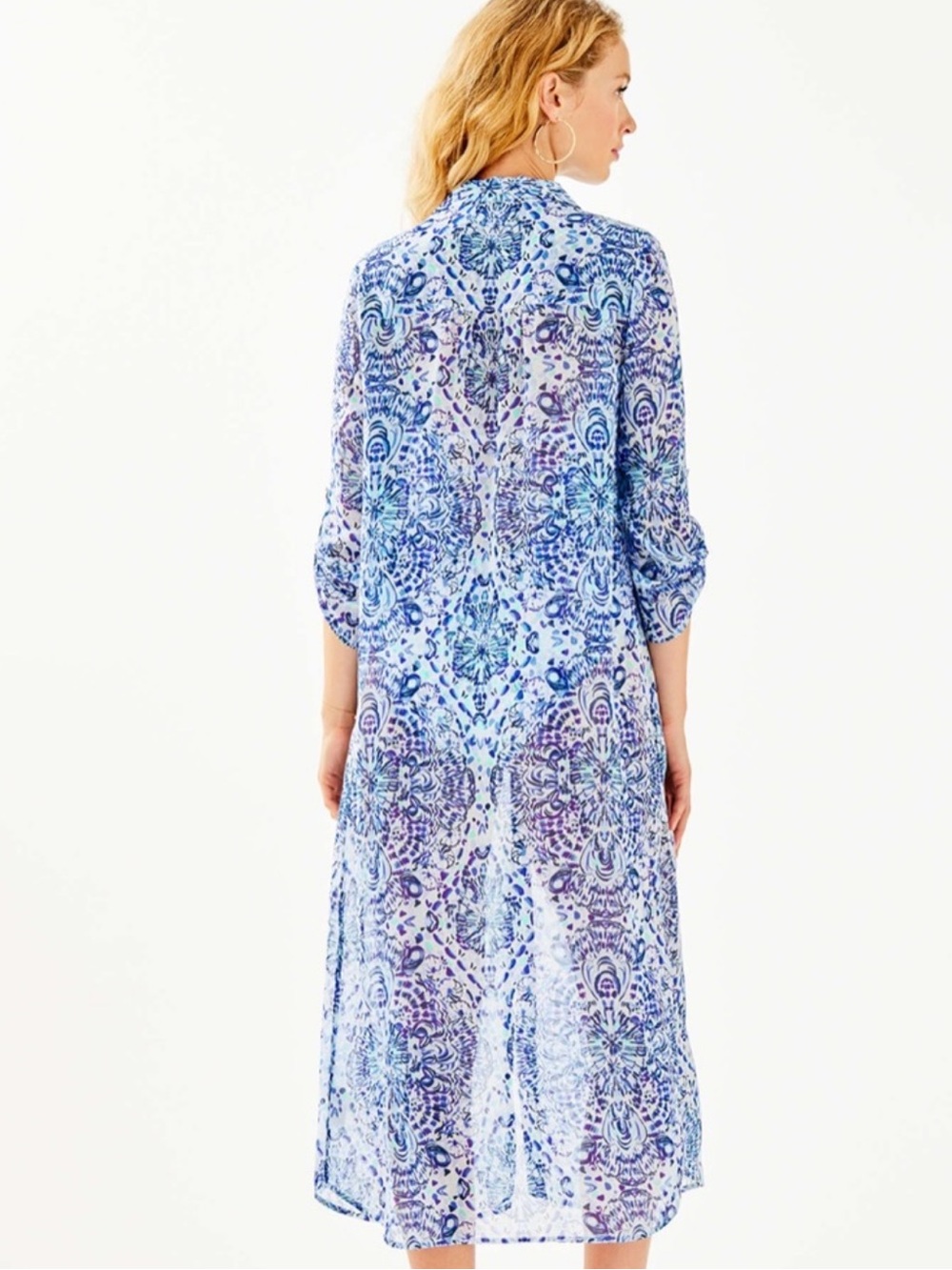 NWT $148 Lilly Pulitzer Natalie Maxi Cover-Up in Call My Shell Phone, Size Small - Picture 5 of 11